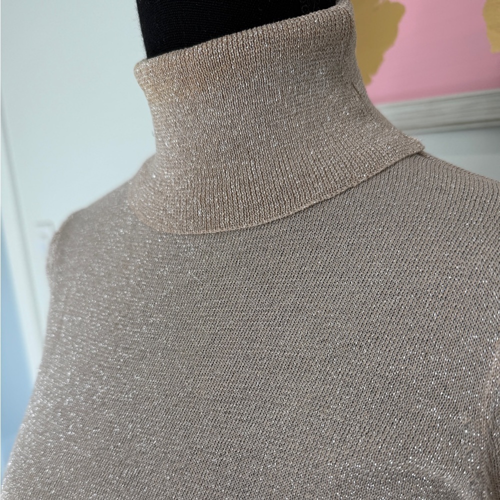 Forever 21 Sparkly Lightweight Nude Turtleneck (XS) - Picture 3 of 6